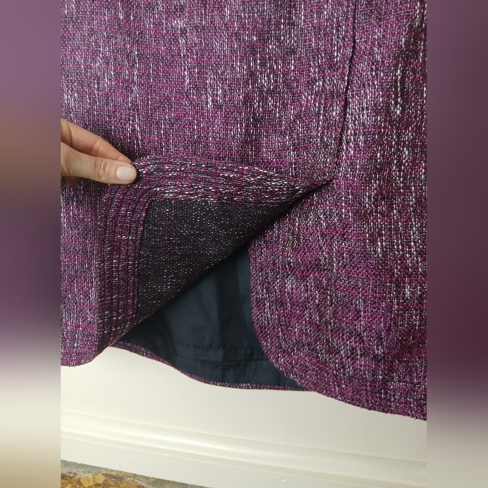 LOFT Tweed purple black Skirt Size 8 lined VGC - Picture 3 of 9